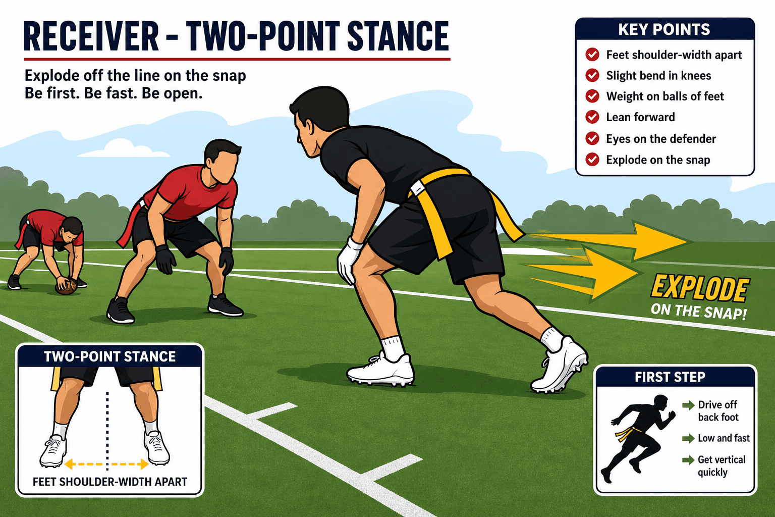 ROUTE RUNNING START STANCE diagram