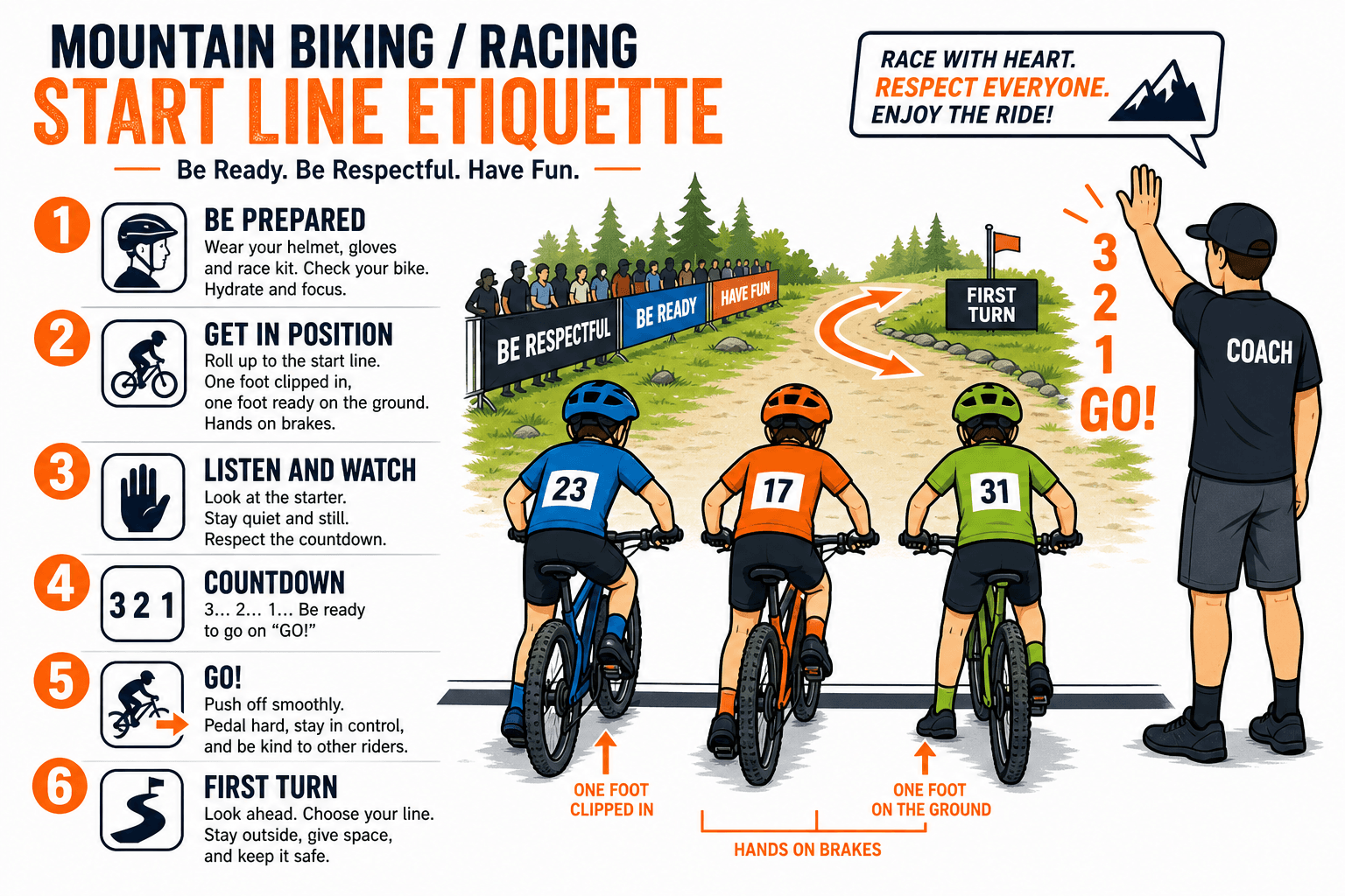 RACING START LINE ETIQUETTE diagram