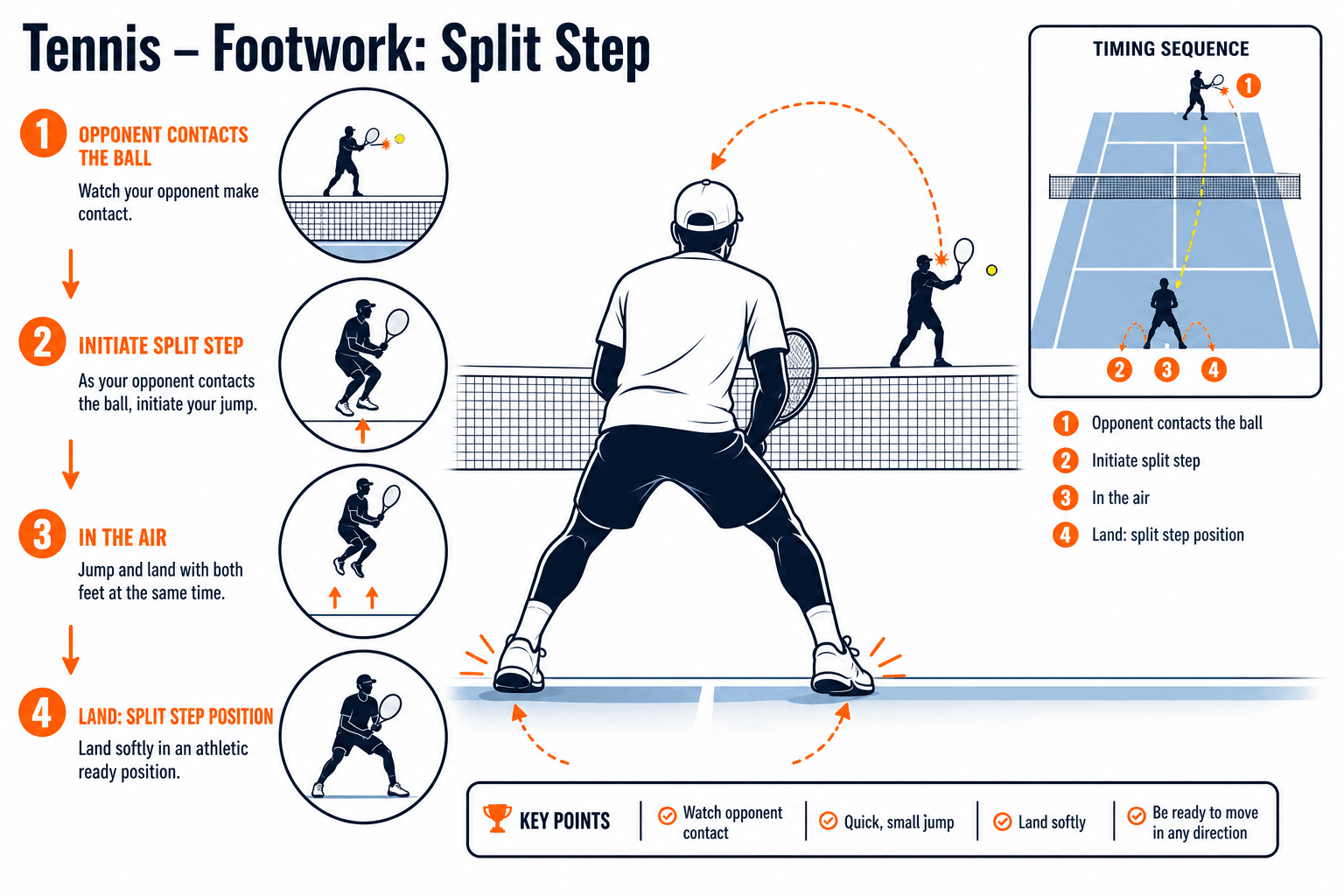 FOOTWORK SPLIT STEP diagram
