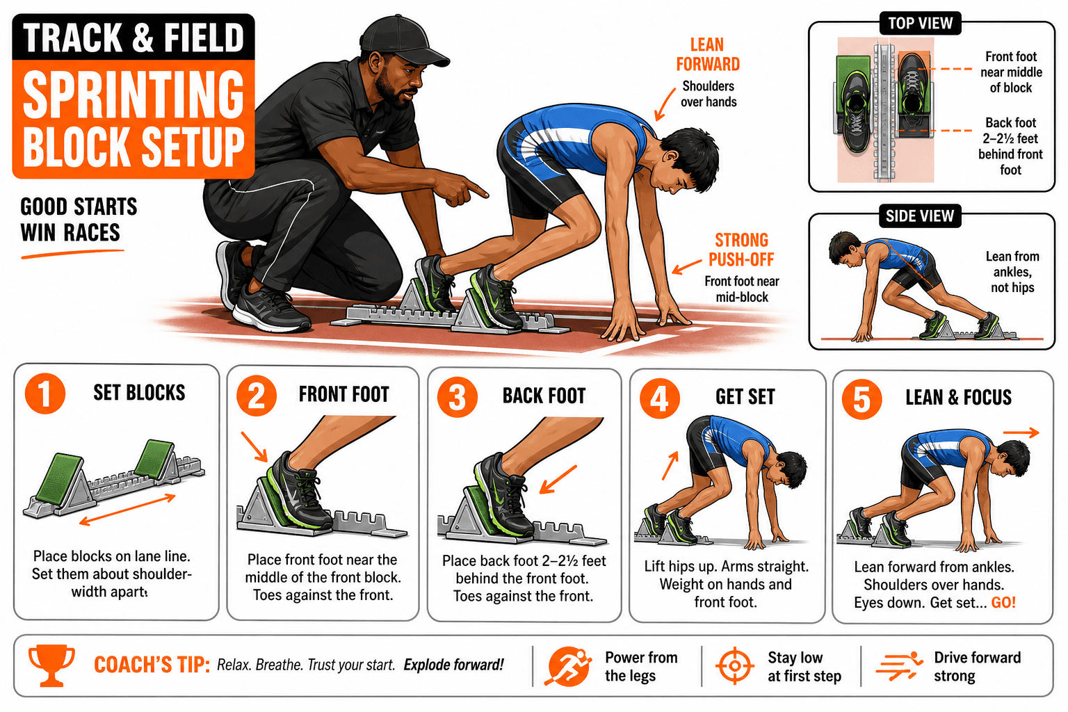 SPRINTING BLOCK SETUP diagram